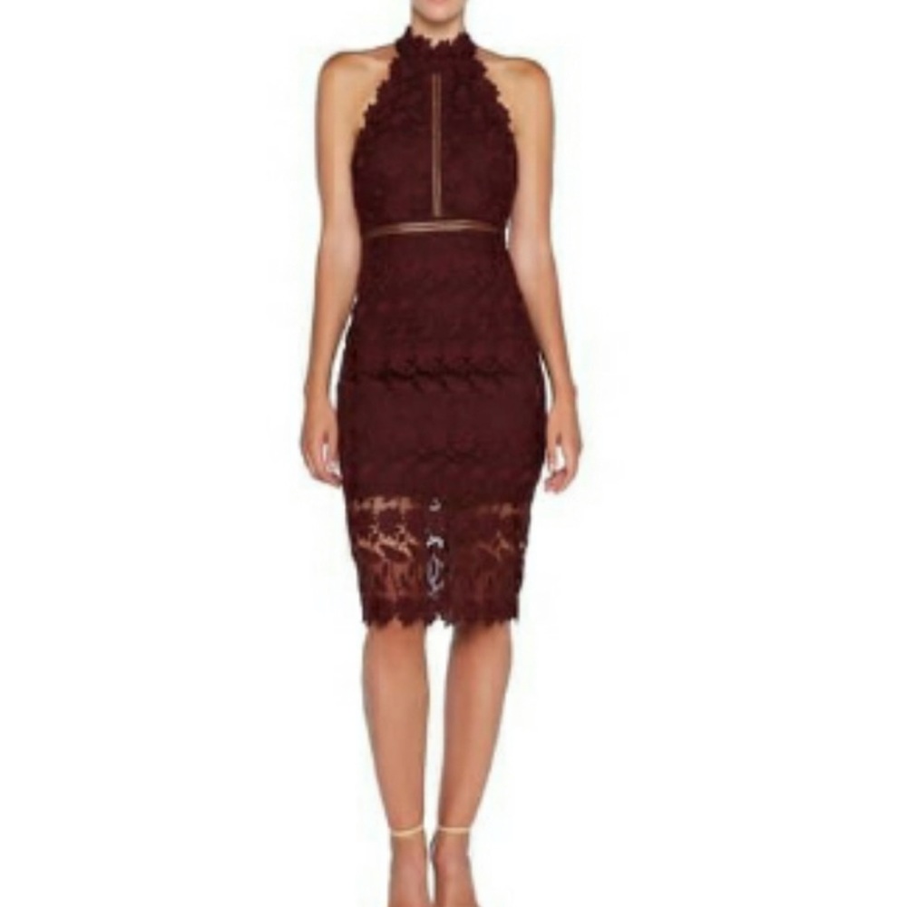 Bardot Noni Halter Dress In Wine